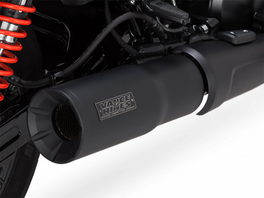 Hi Output Slip-On Muffler - Black with Black End Cap. Fits Street 2015-2020. Vance and Hines - Image 3