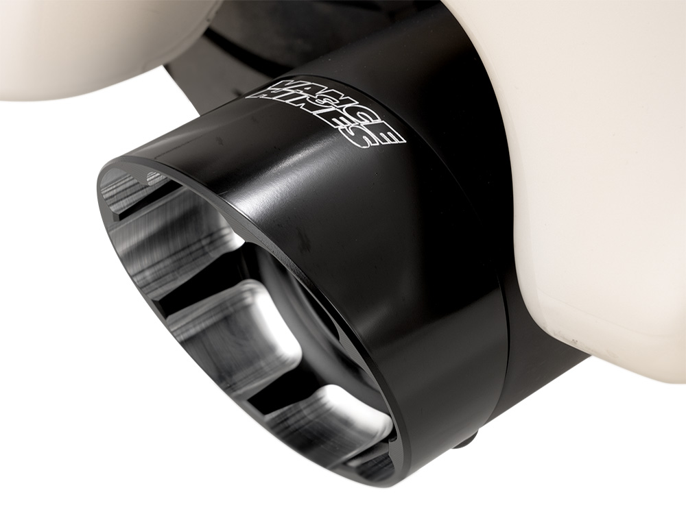 4.5in. Razorback Slash Cut Slip-On Mufflers - Black with Black End Caps. Fits Touring 2017up Vance and Hines - Image 4