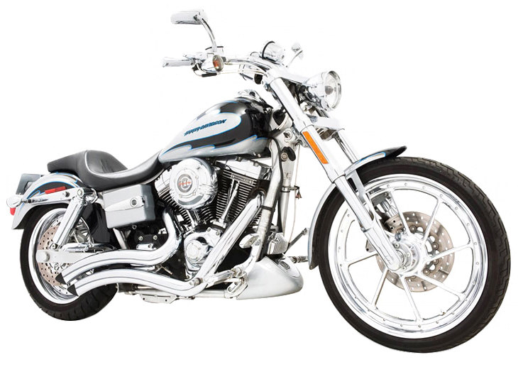 Sharp Curve Radius Exhaust - Chrome. Fits Dyna 1991-2005. FREEDOM PERFORMANCE EXHAUST - Image 2