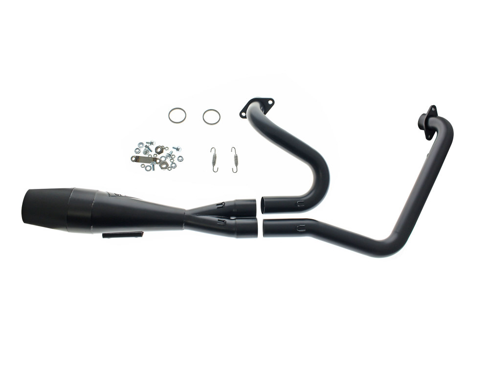 Shorty 2-into-1 Exhaust with Welded End Cap - Black. Fits Indian Challenger 2020up. Sawicki Speed