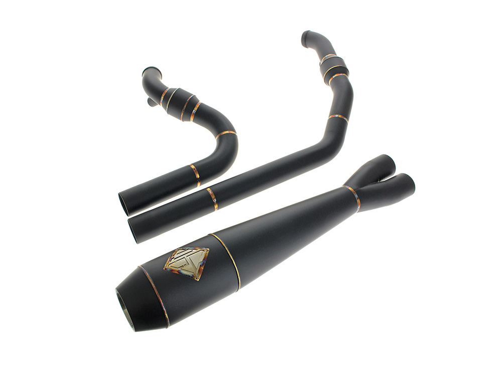 2-into-1 Elsinore Mid Length Exhaust With ProFlo Headers - Black Onyx. Fits Softail 2018up Non-240 Rear Tyre Models SP Concepts EXHAUST