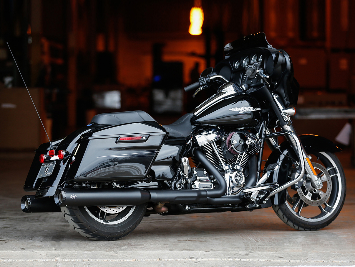 4.5in. GNX Slip-On Mufflers - Black with Black End Caps. Fits Touring 2017up. S&S
