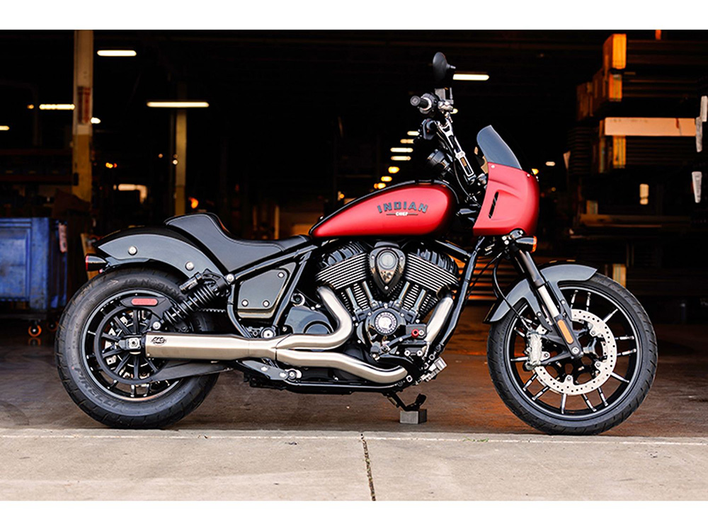 Qualifier 2-into-1 Exhaust - Stainless Steel. Fits Indian Cruiser 2022up S&S