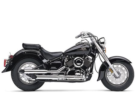 Exhaust with Slash Cut Mufflers - Chrome. Fits Yamaha V-Star XVS650 1998-2019 COBRA EXHAUST