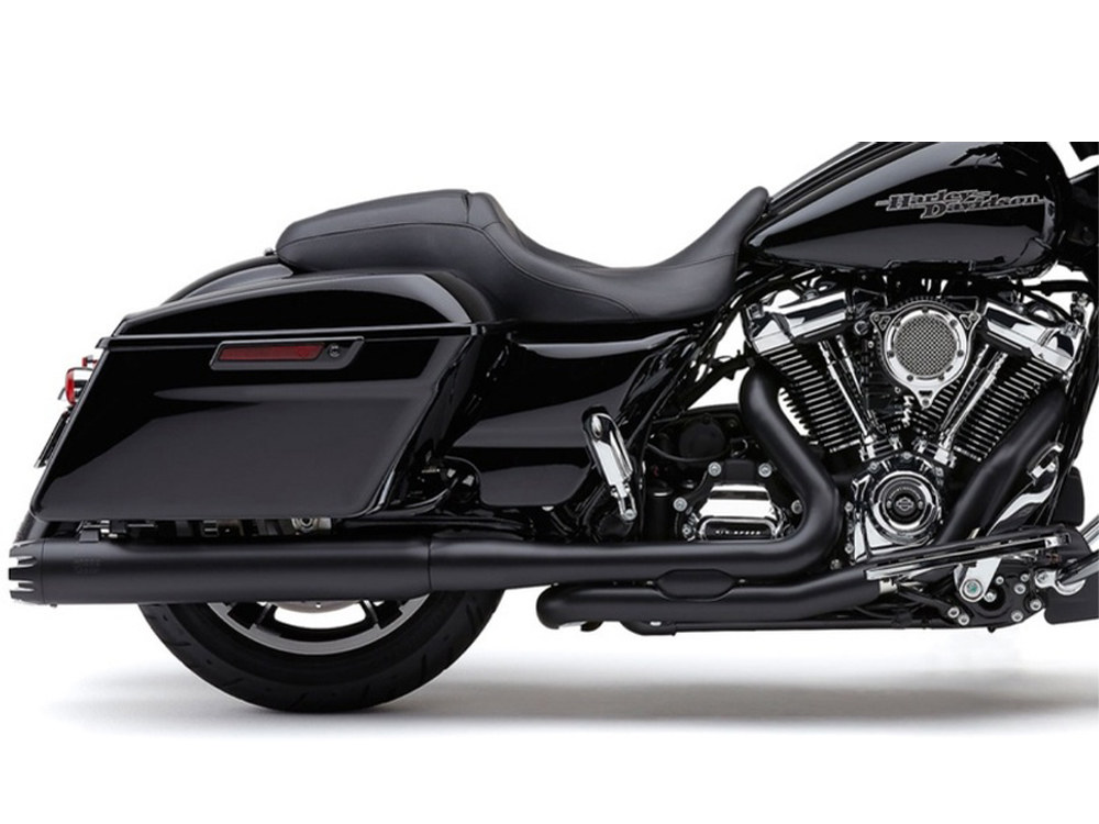 Pro Chamber Right Side Tuck & Under Headers - Black. Fits Touring 2017up. COBRA EXHAUST