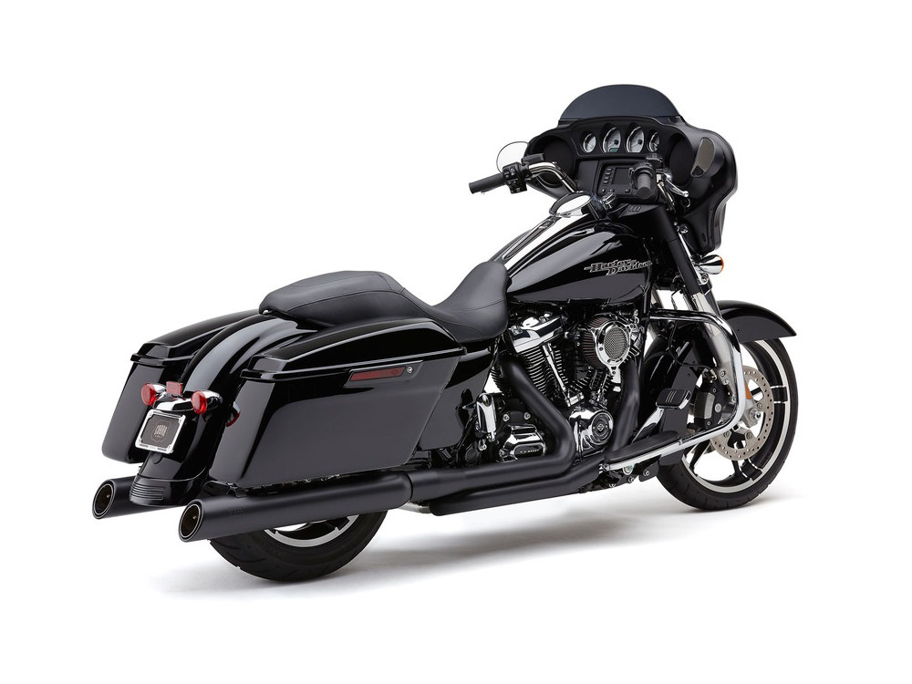 True Dual Right Side Tuck & Under Headers - Black. Fits Touring 2017up. COBRA EXHAUST