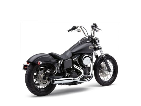 Power Pro 2-into-1 Exhaust - Chrome with Black Race Pro Tip. Fits Dyna 2006-2017 & Dyna Switchback 2012-2016 COBRA EXHAUST