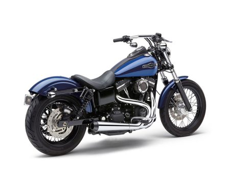 El Diablo 2-into-1 Exhaust - Chrome with Black End Cap. Fits Dyna 2006-2017. COBRA EXHAUST