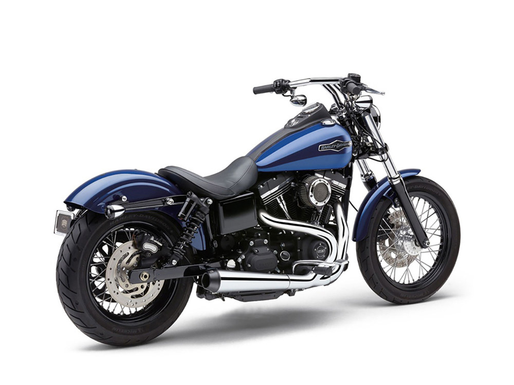 El Diablo 2-into-1 Exhaust - Chrome with Black End Cap. Fits Dyna 2006-2017. COBRA EXHAUST