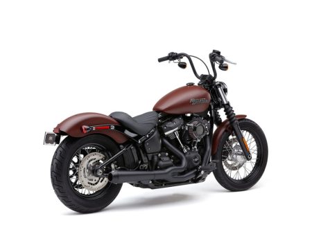 El Diablo 2-into-1 Exhaust - Black with Black End Cap. Fits Street Bob 2018-2024 & Standard 2020-2024, Deluxe & Low Rider 2018-2020 & Softail Slim 2018-2021 COBRA EXHAUST