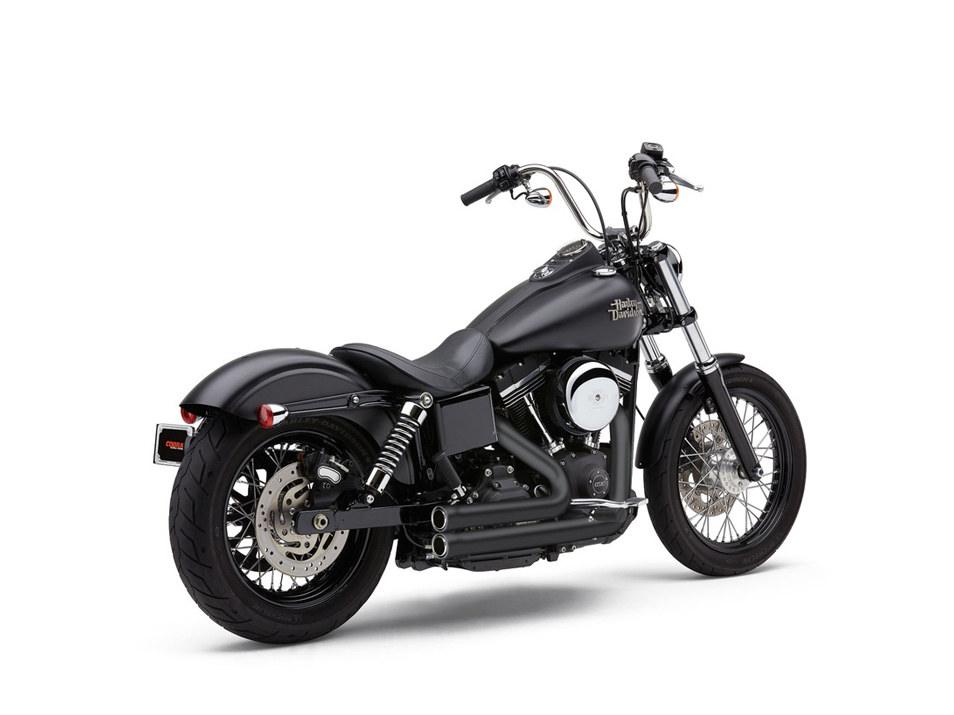 Speedster 909 Exhaust - Black. Fits Dyna 2006-2017. COBRA EXHAUST