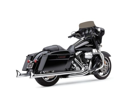 Speedster Dual Exhaust - Chrome with Chrome Fishtail Tips. Fits Touring 2017up. COBRA EXHAUST