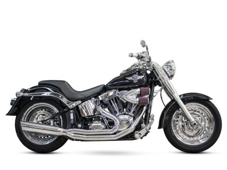 Boarzilla 2-into-1 Exhaust - Chrome. Fits Softail 1986-2017. D&D EXHAUST