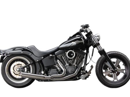 Low Cat 2-into-1 Exhaust - Chrome. Fits Softail 1986-2017 & Rocker 2008-2011. D&D EXHAUST
