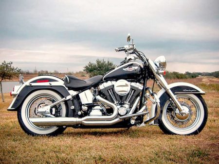 Fat Cat 2-into-1 Exhaust with Straight Muffler - Chrome. Fits Softail 1986-2017. D&D EXHAUST