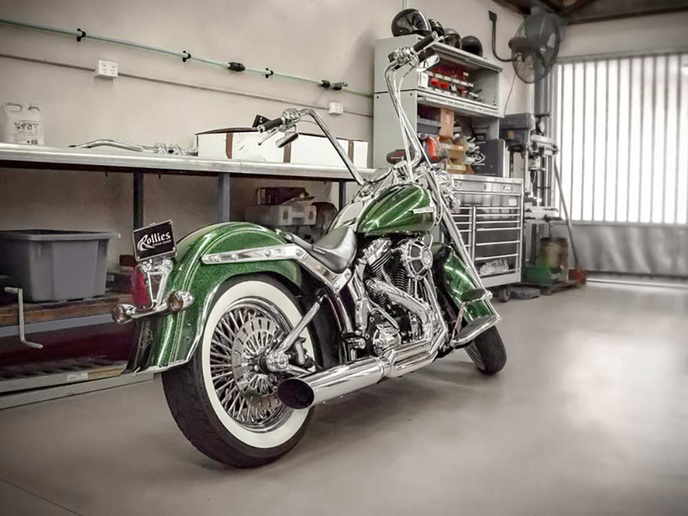 Fat Cat 2-into-1 Exhaust with Straight Muffler - Chrome. Fits Softail 1986-2017. D&D EXHAUST - Image 3