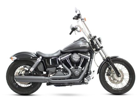 Fat Cat 2-into-1 Exhaust - Black. Fits Dyna 2006-2017 D&D EXHAUST