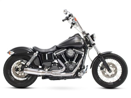 Bob Cat 2-into-1 Exhaust - Chrome with Aluminium Sleeve Muffler. Fits Dyna 2006-2017 D&D EXHAUST