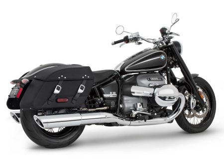 4.5in. Two-Step Slip-On Mufflers - Chrome with Chrome Slash Tips. Fits BMW R-18 Classic 2021up. FREEDOM PERFORMANCE EXHAUST