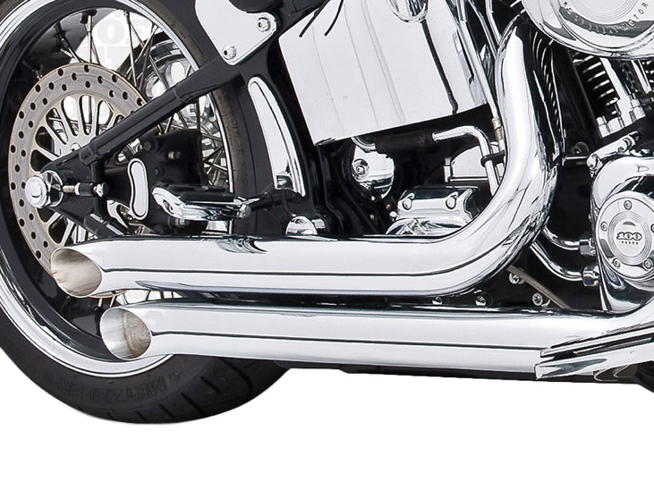 Declaration Turnouts Exhaust - Chrome. Fits Softail 1986-2017. FREEDOM PERFORMANCE EXHAUST - Image 2