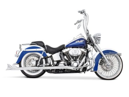 36in. True Dual SharkTail Exhaust - Chrome. Fits Softail 2007-2017. FREEDOM PERFORMANCE EXHAUST