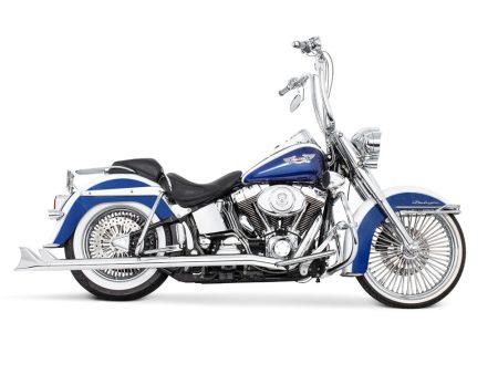 36in. True Dual SharkTail Exhaust - Chrome. Fits Softail 1997-2006. FREEDOM PERFORMANCE EXHAUST