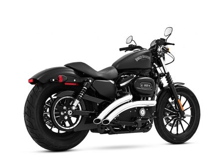 Radical Radius Exhaust - Chrome with Chrome End Caps. Fits Sportster 1986-2021. FREEDOM PERFORMANCE EXHAUST