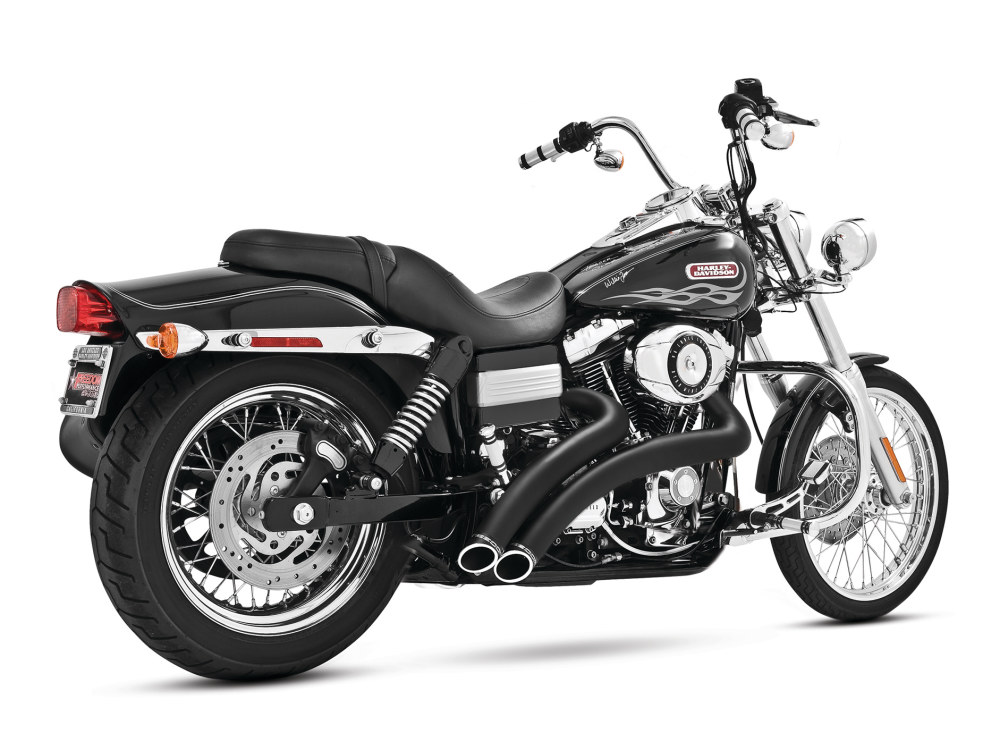 Radical Radius Exhaust - Black with Black End Caps. Fits Dyna 2006-2017 & Dyna Switchback 2012-2016 FREEDOM PERFORMANCE EXHAUST - Image 2