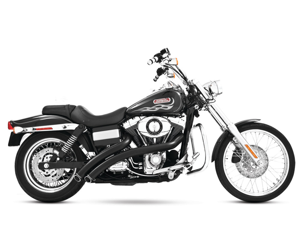 Radical Radius Exhaust - Black with Black End Caps. Fits Dyna 2006-2017 & Dyna Switchback 2012-2016 FREEDOM PERFORMANCE EXHAUST - Image 3