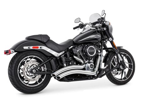 Sharp Curve Radius Exhaust - Chrome with Chrome End Caps. Fits Softail 1986-2017. FREEDOM PERFORMANCE EXHAUST