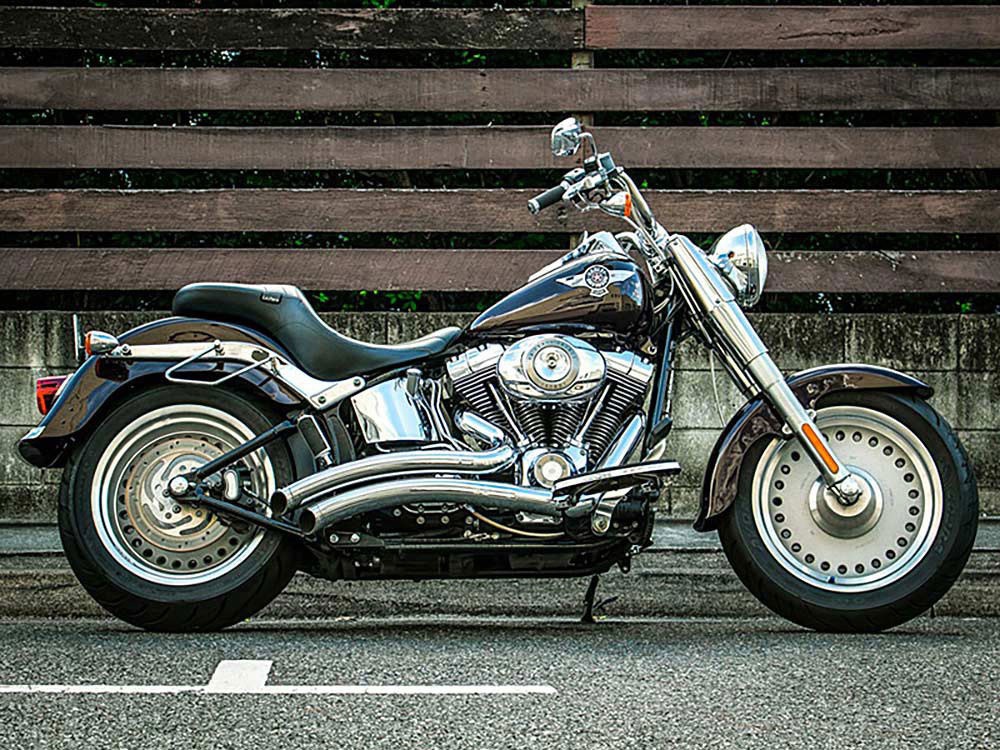 Sharp Curve Radius Exhaust - Chrome with Chrome End Caps. Fits Softail 1986-2017. FREEDOM PERFORMANCE EXHAUST - Image 2