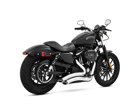 Sharp Curve Radius Exhaust - Chrome with Chrome End Caps. Fits Sportster 2004-2021 FREEDOM PERFORMANCE EXHAUST