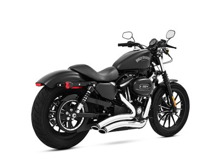 Sharp Curve Radius Exhaust - Chrome with Black End Caps. Fits Sportster 2004-2021 FREEDOM PERFORMANCE EXHAUST