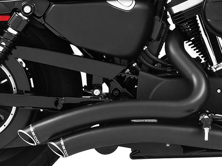 Sharp Curve Radius Exhaust - Black with Black End Caps. Fits Sportster 2004-2021 FREEDOM PERFORMANCE EXHAUST - Image 2