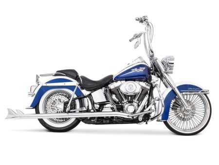 39in. True Dual SharkTail Exhaust - Chrome. Fits Softail 2007-2017. FREEDOM PERFORMANCE EXHAUST