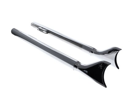 39in. Replacement SharkTail Muffer Set - Chrome. Only Fits Softail 1997-2017 Running Freedom SharkTail Exhaust Systems. FREEDOM PERFORMANCE EXHAUST