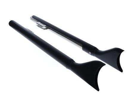 39in. Replacement SharkTail Muffer Set - Black. Only Fits Softail 1997-2017 Running Freedom SharkTail Exhaust Systems. FREEDOM PERFORMANCE EXHAUST