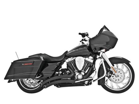 Sharp Curve Radius Exhaust - Black with Black End Caps. Fits Touring 2017up. FREEDOM PERFORMANCE EXHAUST