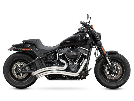 Sharp Curve Radius Exhaust - Chrome with Chrome End Caps. Fits Softail 2018up. FREEDOM PERFORMANCE EXHAUST