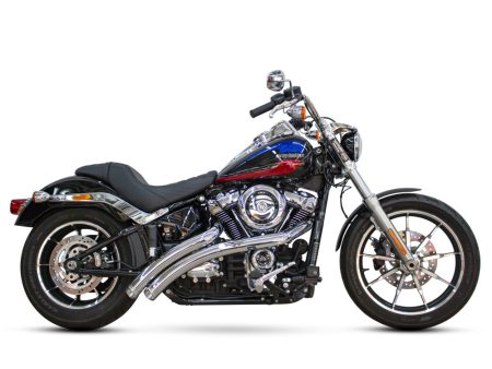 Radical Radius Exhaust - Chrome with Chrome End Caps. Fits Softail 2018up. FREEDOM PERFORMANCE EXHAUST