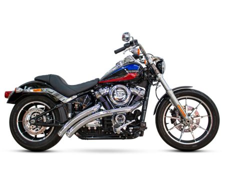 Radical Radius Exhaust - Chrome with Chrome End Caps. Fits Softail 2018up with Non-240 Rear Tyre FREEDOM PERFORMANCE EXHAUST