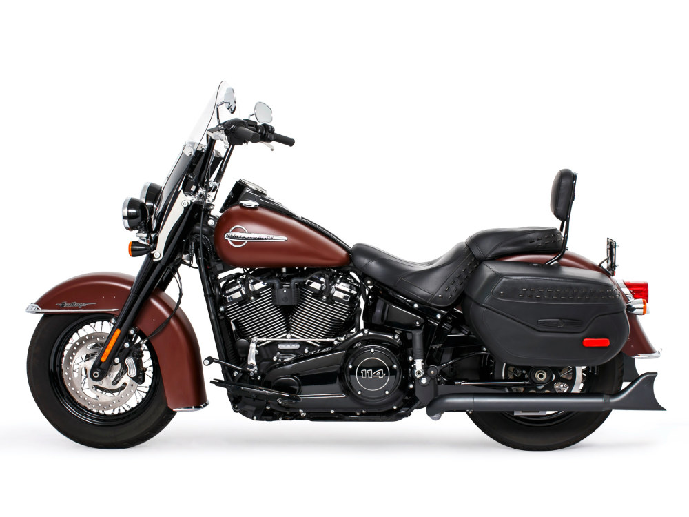 33in. True Dual SharkTail Exhaust - Black. Fits Softail 2018up with Non-240 Rear Tyre FREEDOM PERFORMANCE EXHAUST - Image 3