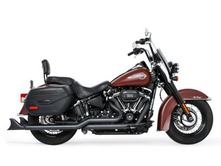 36in. True Dual SharkTail Exhaust - Black. Fits Softail 2018up. FREEDOM PERFORMANCE EXHAUST