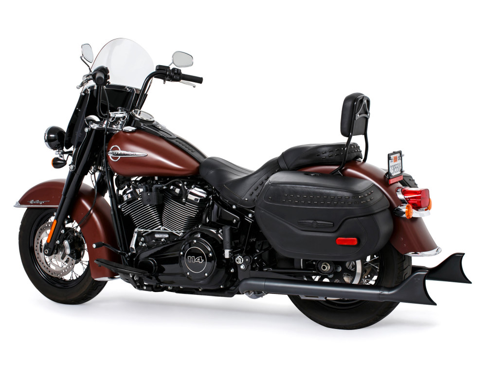 36in. True Dual SharkTail Exhaust - Black. Fits Softail 2018up with Non-240 Rear Tyre FREEDOM PERFORMANCE EXHAUST - Image 4