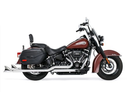 39in. True Dual SharkTail Exhaust - Chrome. Fits Softail 2018up with Non-240 Rear Tyre FREEDOM PERFORMANCE EXHAUST