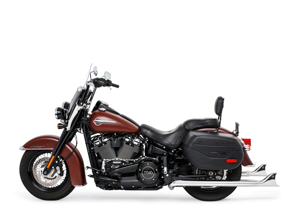 39in. True Dual SharkTail Exhaust - Chrome. Fits Softail 2018up with Non-240 Rear Tyre FREEDOM PERFORMANCE EXHAUST - Image 3