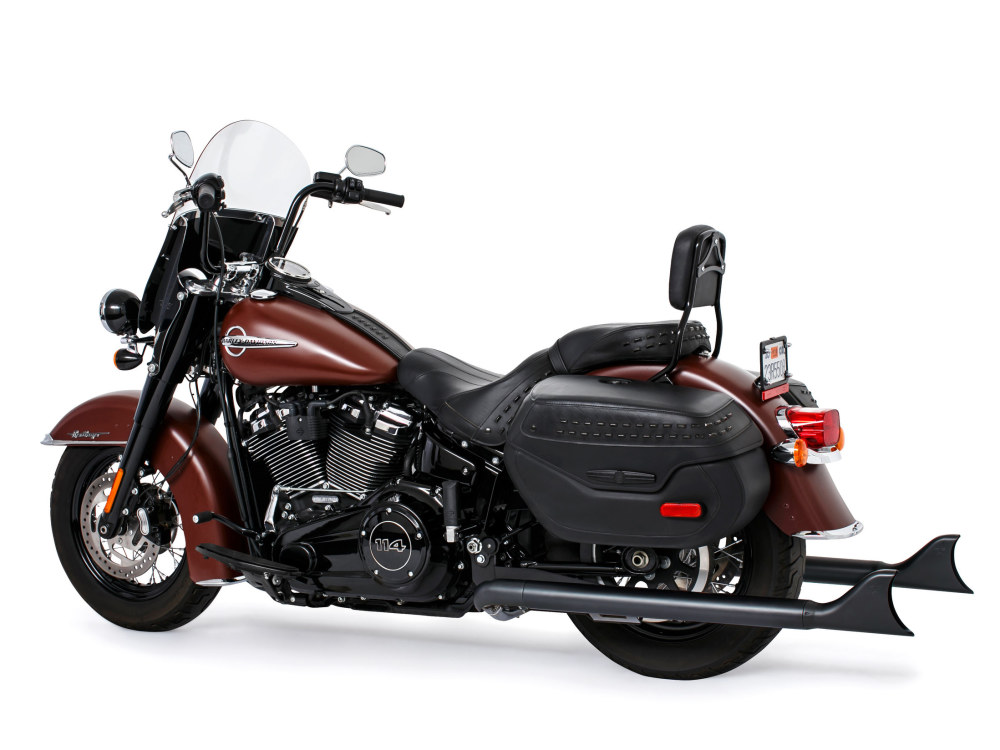 39in. True Dual SharkTail Exhaust - Black. Fits Softail 2018up with Non-240 Rear Tyre FREEDOM PERFORMANCE EXHAUST - Image 4
