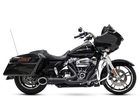 Turnout 2-into-1 Exhaust - Black with Black End Cap. Fits Touring 2017up. FREEDOM PERFORMANCE EXHAUST
