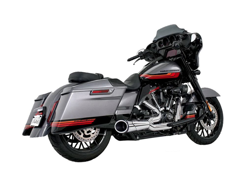 Combat Exhaust - Chrome with Black End Cap. Fits Touring 2017up. FREEDOM PERFORMANCE EXHAUST - Image 2