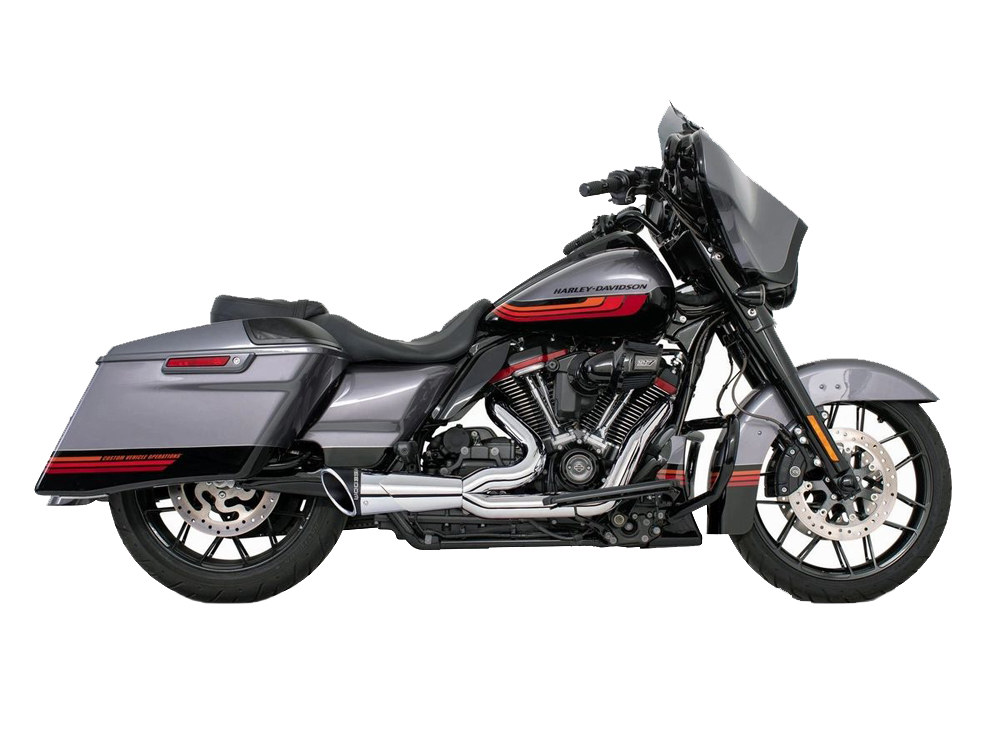Combat Exhaust - Chrome with Black End Cap. Fits Touring 2017up. FREEDOM PERFORMANCE EXHAUST